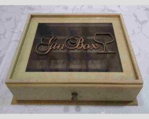 Caixa bandeja com gaveta e vidro Gim Box 2