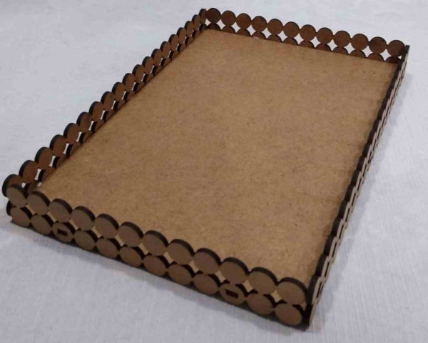 Bandeja retangular pérolas MDF 3mm.