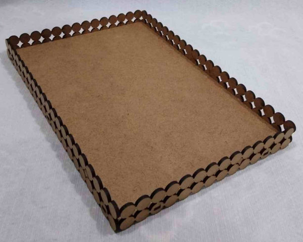 Bandeja arabesco pérolas retangular MDF 3mm