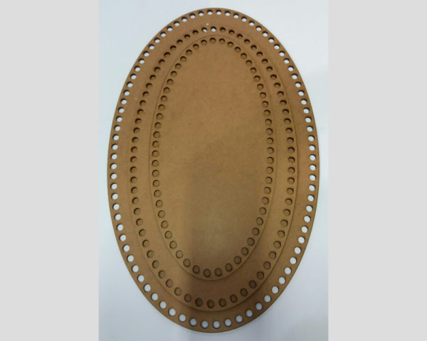 Recorte base oval para crochê MDF