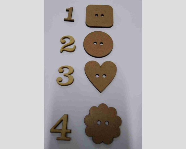 Recorte botões variados MDF 3mm