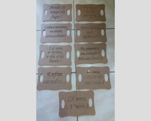 Recorte placa casamento MDF 3mm