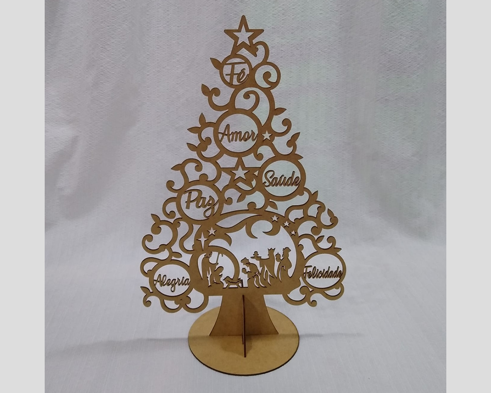 Árvore Natal com Presépio e Palavras MDF 3mm - Artesanatos J&J Ideias e  Artes