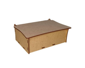 Caixa retangular com tampa móvel