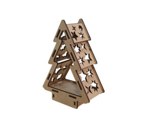 Mini árvore de natal estrelada - MDF 3mm