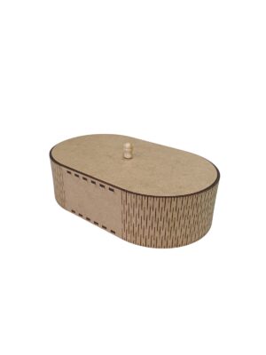 Caixa Sanfonada Oval Pequena Modelo 2 - MDF 3mm