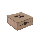 Caixa Quadrada com Corações Vazados – MDF 3mm