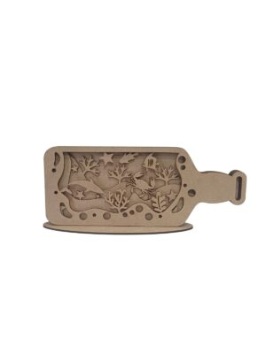 Cenário Marinho 3D na Garrafa com Base - MDF 3mm