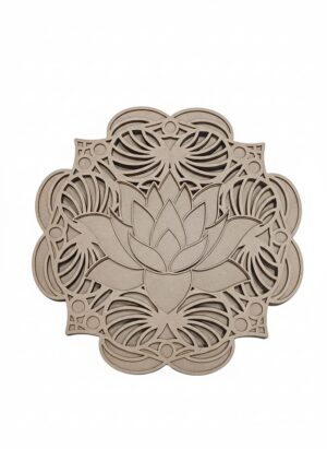 Mandala de Flor de Lótus 3D - MDF 3mm
