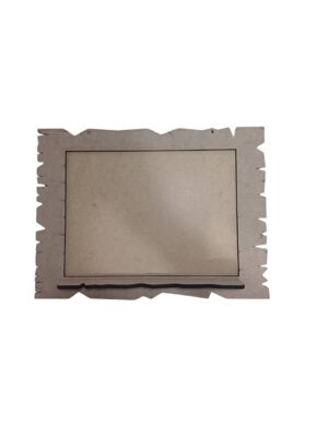 Moldura Retangular com Bordas Rústicas e Prateleira- MDF 6mm