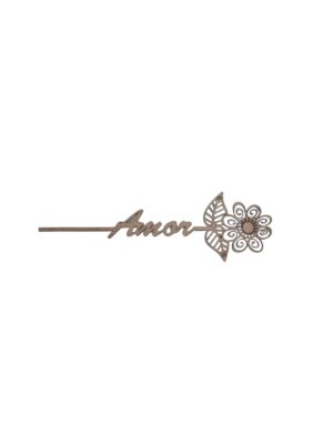 Flor Palito Decorativa Amor - MDF 3mm