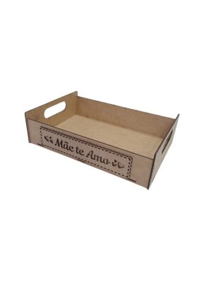 Bandeja com Aplique Mãe Te Amo - MDF 3mm