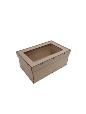 Caixa Retangular com Visor - MDF 3mm