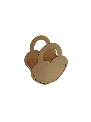Cestinha em Forma de Coração com Alça - MDF 3mm